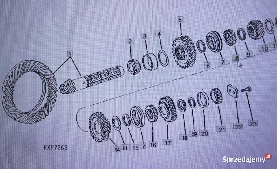John Deere R5827pierścień zmiany biegówJohn