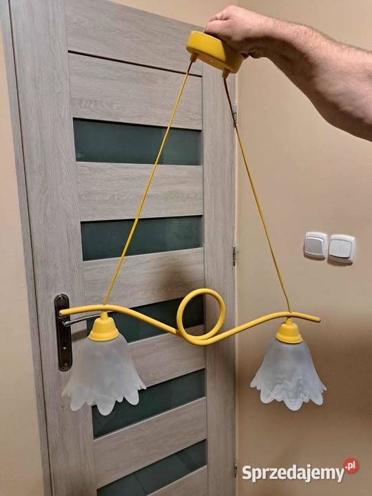 Żyrandol lampa sufitowa na dwa klosze kujawsko-pomorskie Złotniki Kujawskie