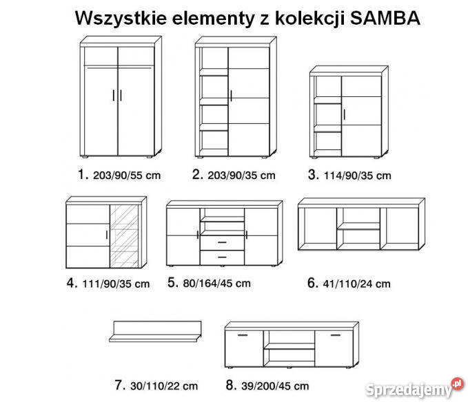 Meblościanka SAMBA! Nowoczesna I Piękna! DOSTAWA DO KLIENTA Lublin ...