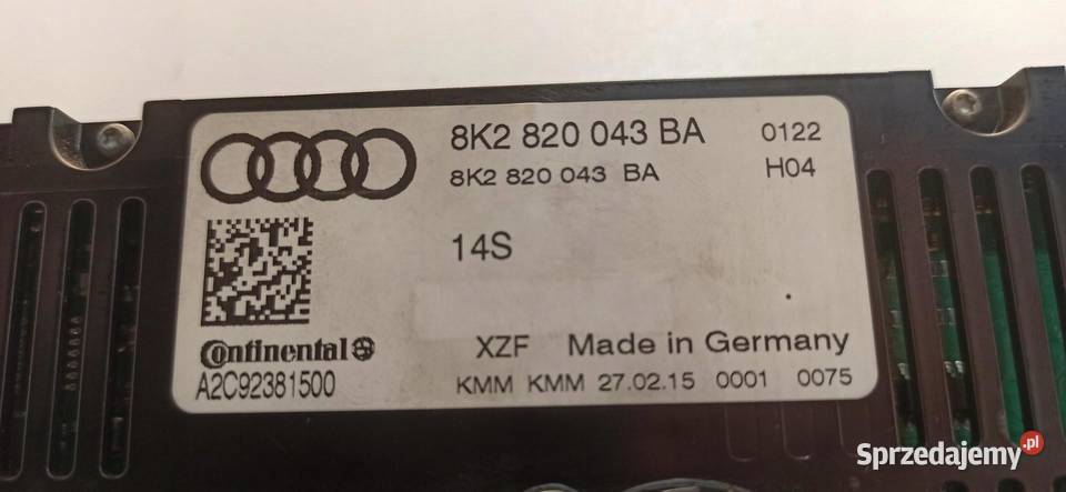 AUDI Q5 PANEL KLIMATYZACJI RHD ANGLIK Panele sterowania, przełączniki