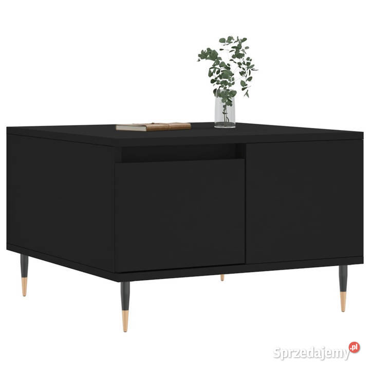 Stolik kawowy czarny 55x55x365 materiał Warszawa