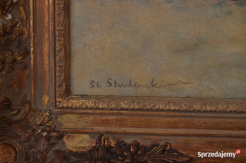 Stanisław Studencki Zimowa Scena Ułani Chacie Kraków