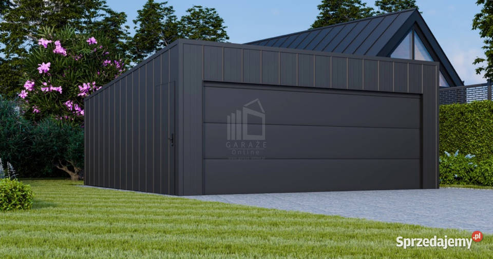Garaż blaszany 6x6m brama segmentowa drzwiblacha małopolskie Nowy Sącz