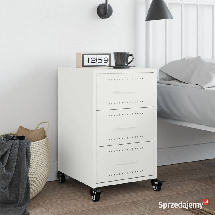 Szafka nocna biała 36x39x59 stal WM846733 Warszawa