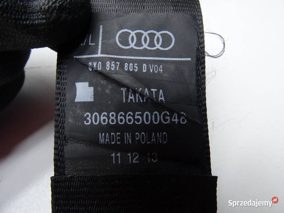 PAS BEZPIECZEŃSTWA TYŁ TYLNY 8X0857805D AUDI A1