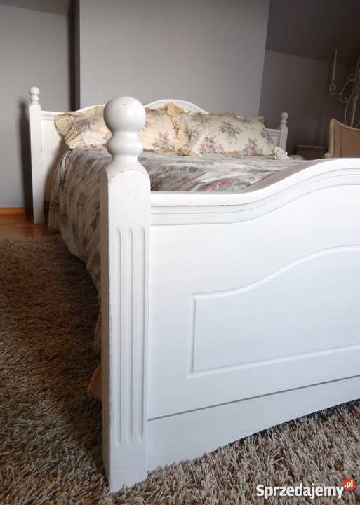 wielkie łóżko prowansalskie shabby chic dolnośląskie Lubin