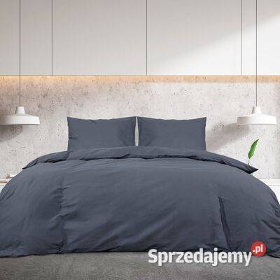 vidaXL Zestaw pościeli antracytowy 140x200 lekka Komplety pościeli Warszawa