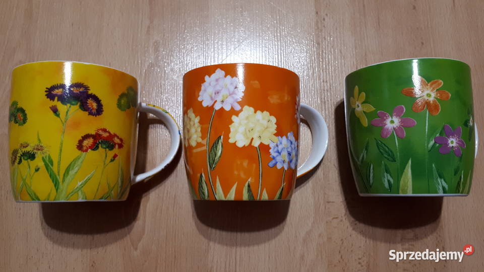 Kubki kwiaty wielokolorowe 3 sztuki Rybnik