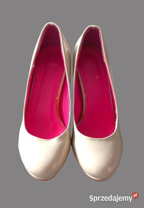 Klasyczne eleganckie ecri szpilki SDS 37 23.5cm Chrzanów