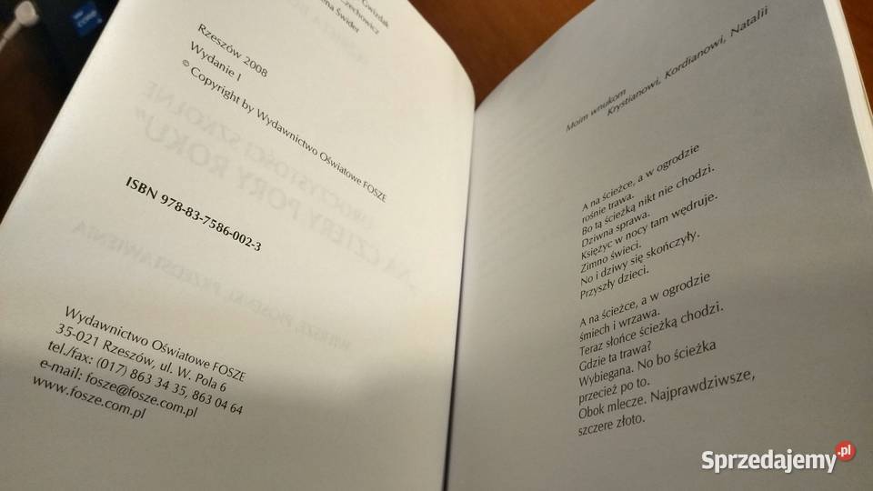 Uroczystości szkolne Na cztery pory roku wiersze
