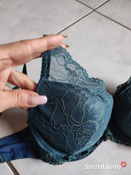 braletka bralette push up koronkowy zielony Kielce