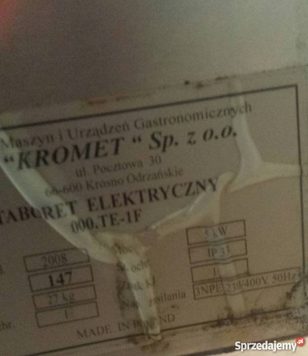 Taboret elektryczny kromet 5kw Warszawa