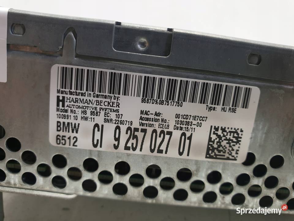 BMW F01 F02 ODWARZACZ DVD AUDIO Z TYŁU 9257027