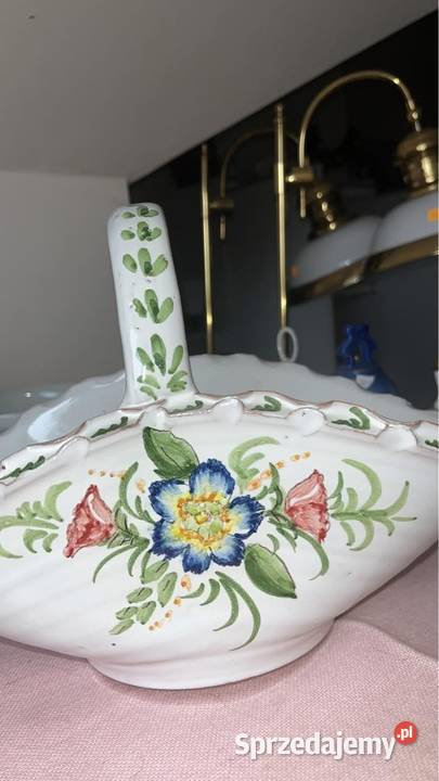 Koszyk ręcznie malowany Bez sygnaturki Fajans pomorskie Gdańsk