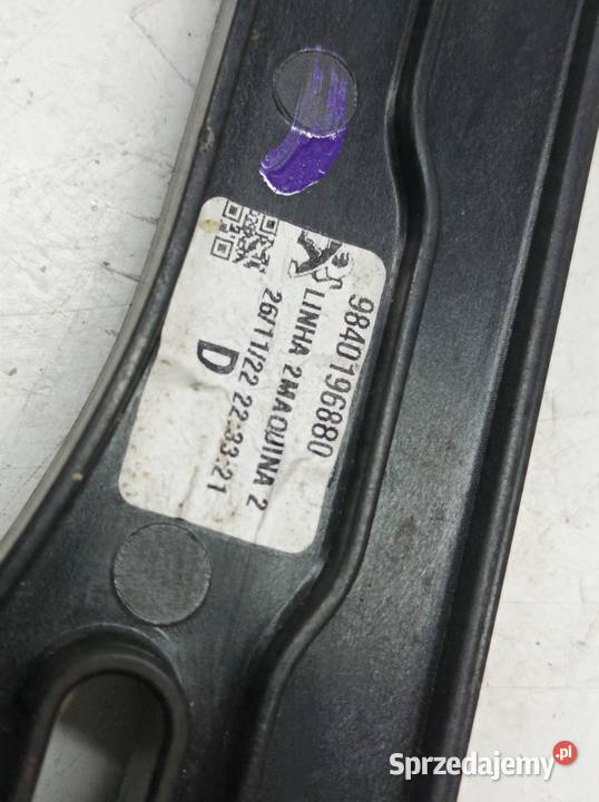 MECHANIZM SZYBY PRAWY PRZÓD 9840196880 Peugeot Rok produkcji 2022 świętokrzyskie