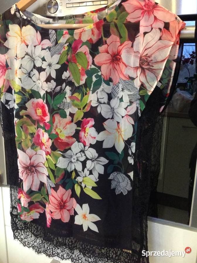 Bluzka Mgiełka damska GUESS S j Nowa Kwiaty Nowa Sól
