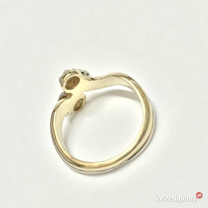Złoty PIERŚCIONEK 14K żółte i BIAŁE złoto Warszawa