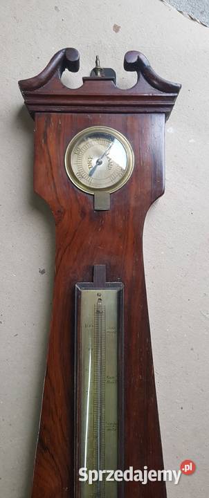 Barometr rtęciowy biedermeier orzech 1860 antyk