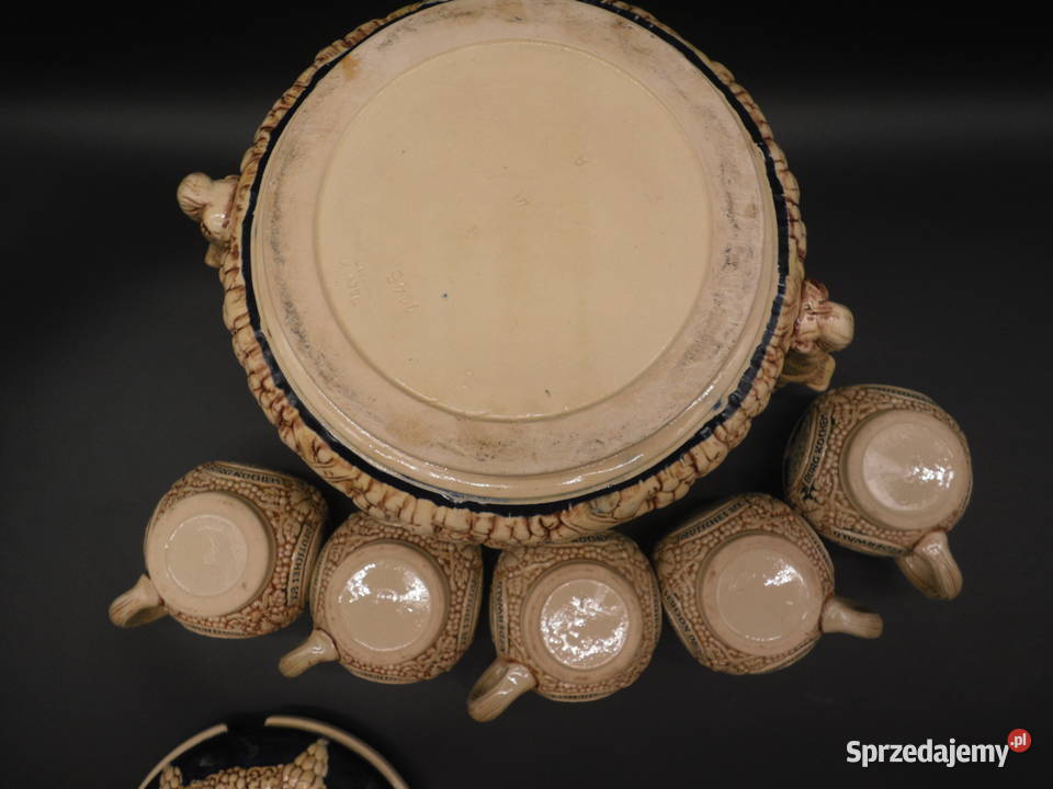 Zabytkowy niemiecki zestaw do ponczu grzańca wielkopolskie Raszków