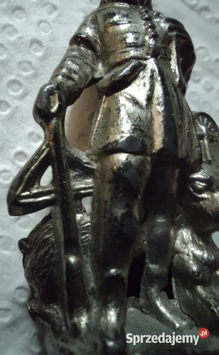 Stara figurka św Hubert jeleń z krzyżem Gniezno