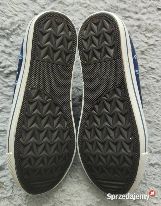 Granatowe trampki buty na rzepy w planety In