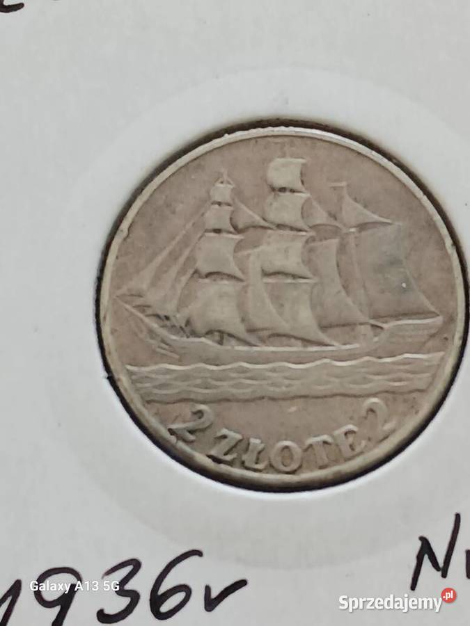 2 Żaglowiec 1936 r 7 ładny Numizmatyka Konin
