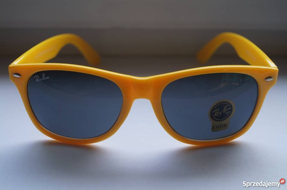 okulary wayfarer zółte oprawki hit lata