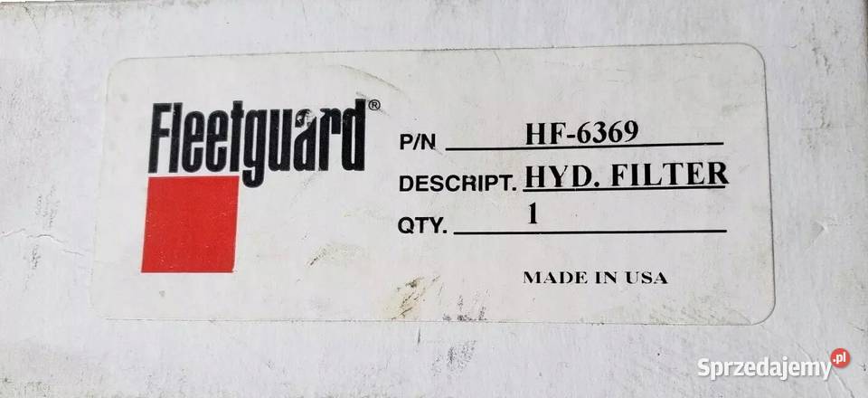 Filtr hydrauliczny HF6369 Fleetguard Filtry Tyczyn
