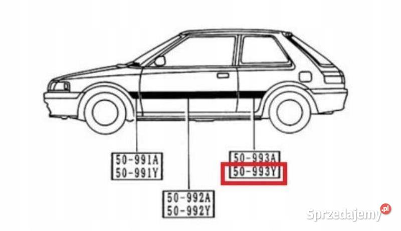 LISTWA BŁOTNIKA LEWY TYŁ MAZDA 323 PROTEGE 9094 osobowe Listwy i nakładki