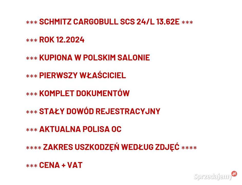 SCHMITZ CARGOBULL 2024 SCS 24L 1362E mazowieckie sprzedam