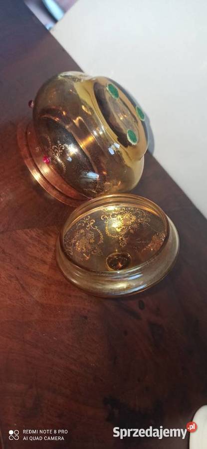 Cukiernica szkło miodowe ze złoceniami I
