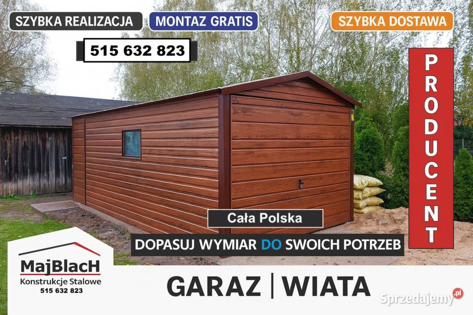 Otwarty Garaż Blaszany Grafit WiataHala bez Nieruchomości Mielec