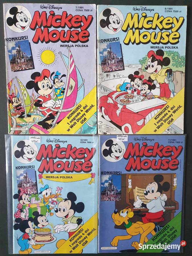 Mickey Mouse zestaw 12 komiksów lata 90te Rok wydania 1991 Gdynia