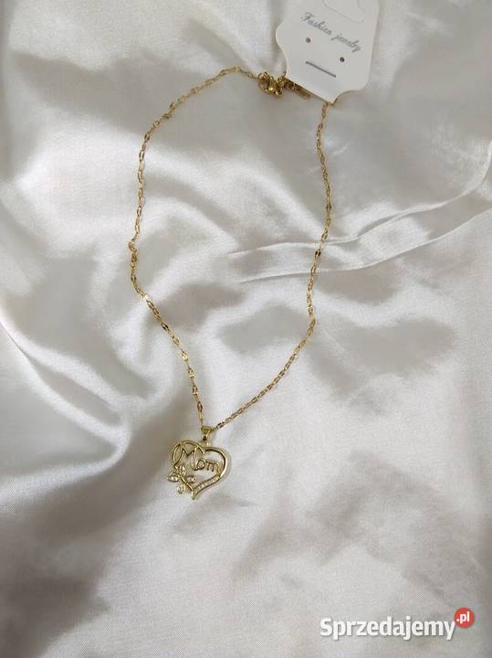 Złoty naszyjnik Mama ze stali chirurgicznej Pozostałe łódzkie Zgierz sprzedam