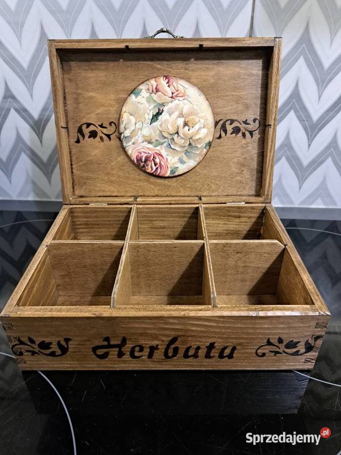 Herbaciarka róże vintage pudełko na herbatę sprzedam
