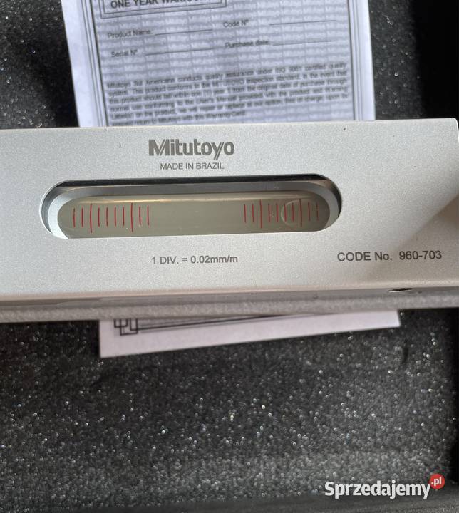 Poziomica ramowa MITUTOYO 002mm 960703 Czarnożyły