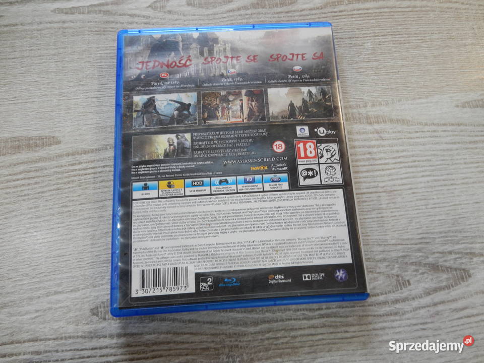Gra 4 Assassins Creed Unity 18+ podkarpackie Leżajsk sprzedam