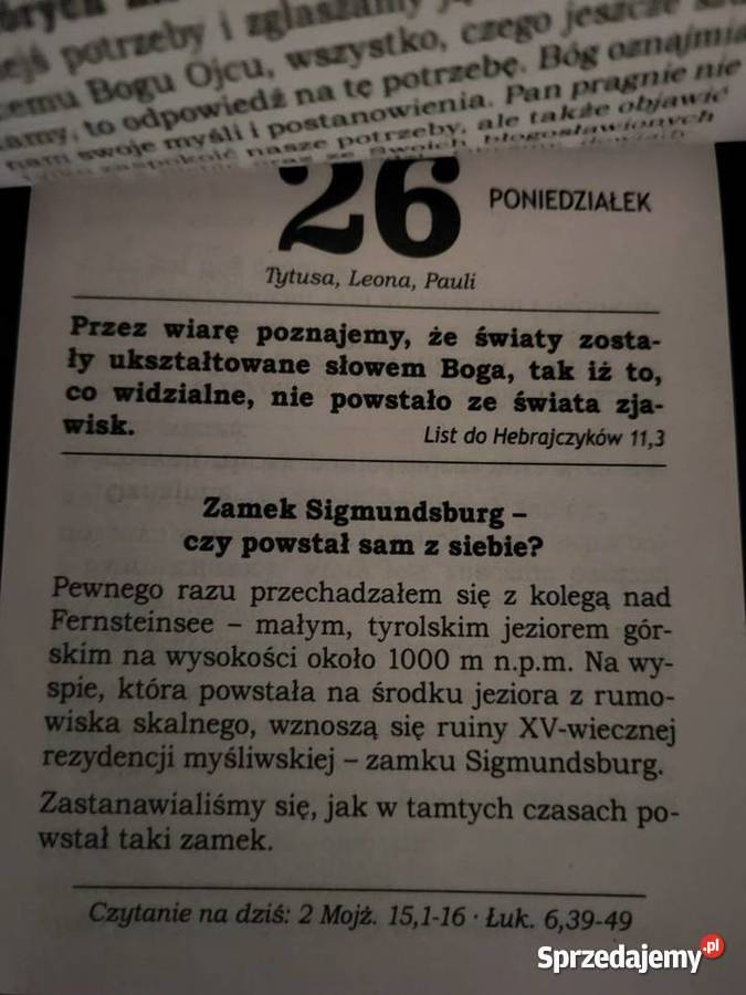 Kalendarz Katolicki 2026 listkowy zdzierak sprzedam