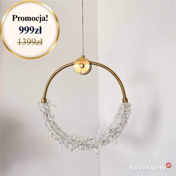 Lampa wisząca złota nowoczesna okrągła wyspę Warszawa