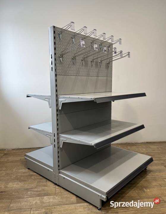 Regał środkowy sklepowy metalowy gondola szary Ostrołęka