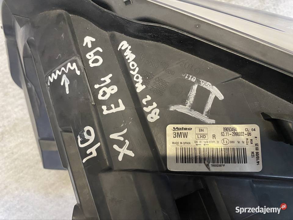 Lampa prawy przód BMW X1 E84 zwykła 89093494
