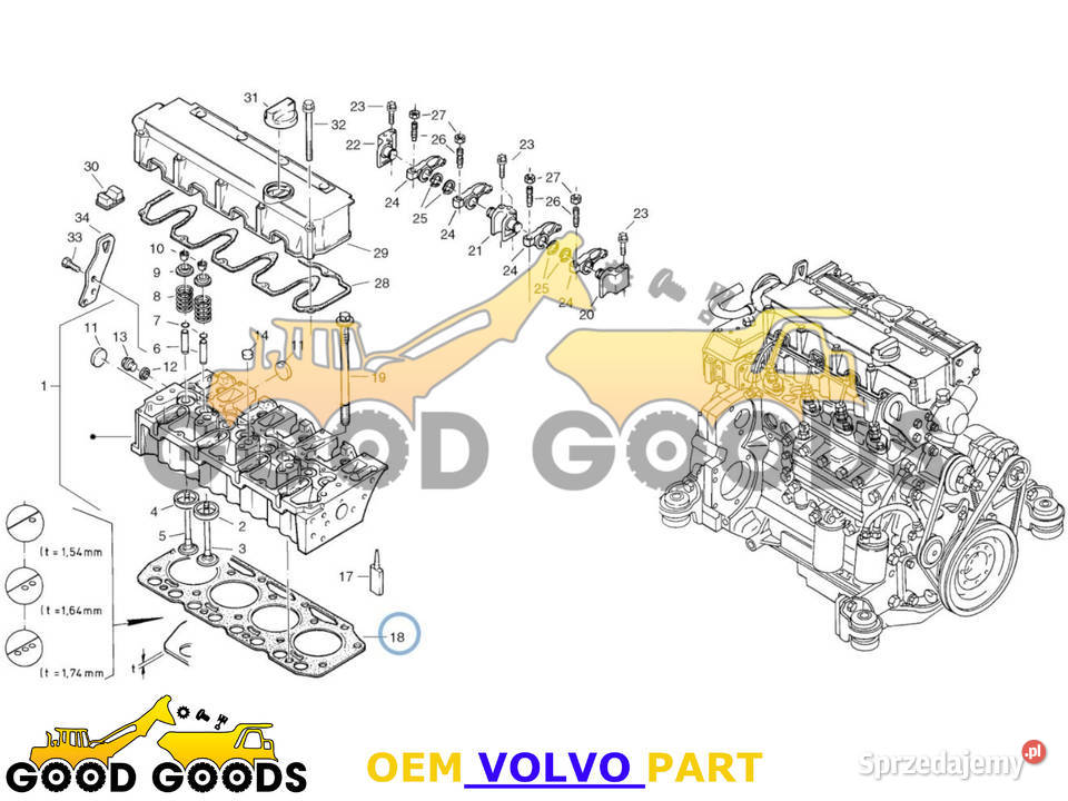 VOLVO USZCZELKA POD GŁOWICĘ 15 MM D5D 11700335 mazowieckie Władysławów