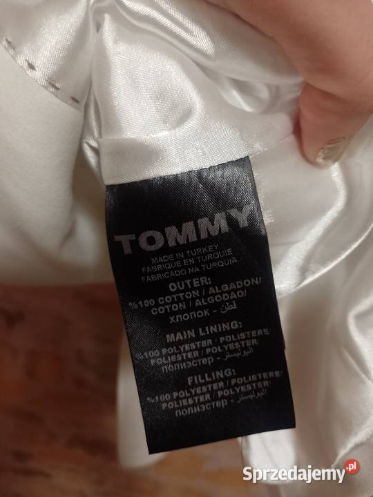 36S Tommy Hilfiger Biała marynarka z ozdobnymi