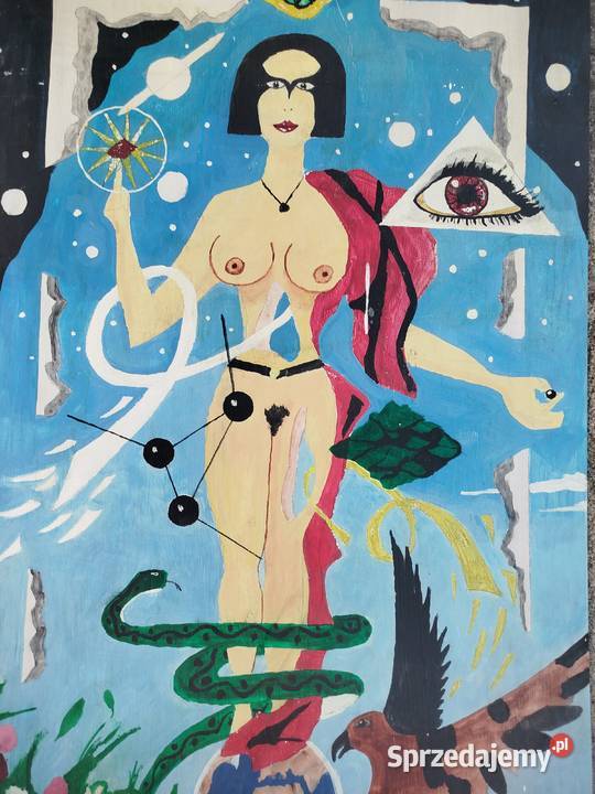 Duży obraz surrealizm symbolizm oryginał Czechy Malarstwo sprzedam