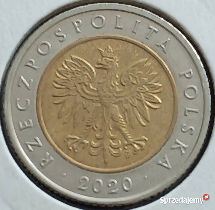 5 Złotych 2020 r 1 błąd mennicy Konin
