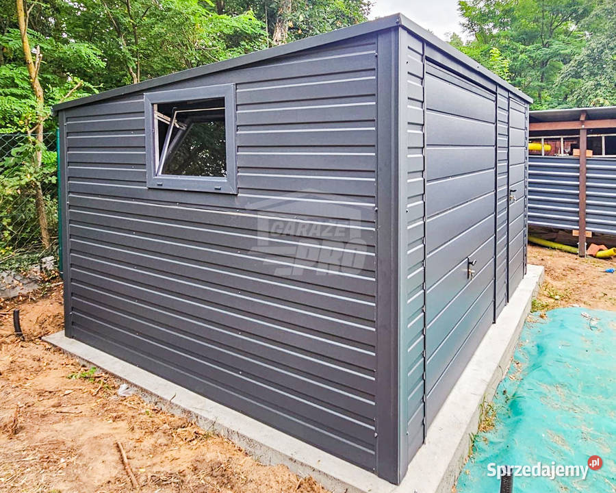 Garaż blaszany 45x4m Brama uchylna drzwi 2x okno świętokrzyskie Ostrowiec Świętokrzyski