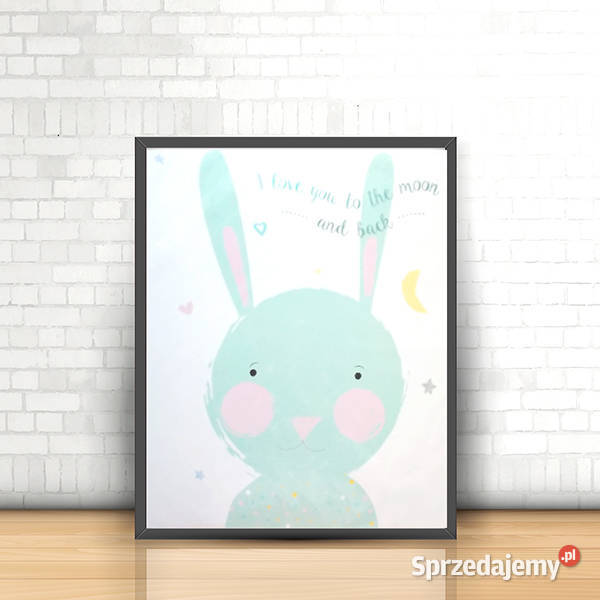 królik plakat 40x50 pastelowy plakat naklejka Gdańsk