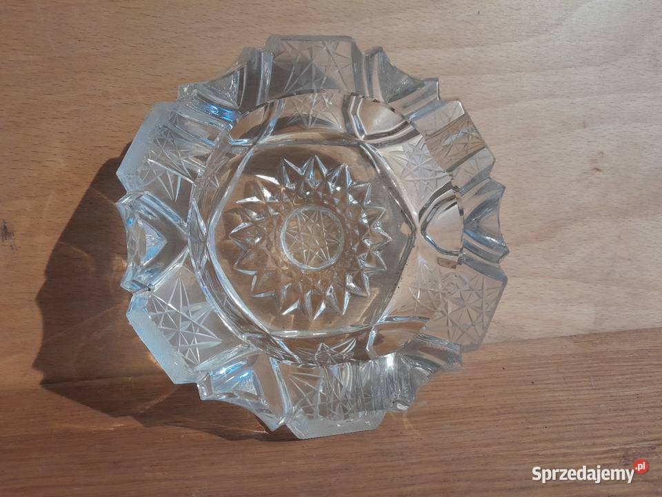 Stara kryształowa popielnica zabytek PRL retro Dąbrowa Górnicza