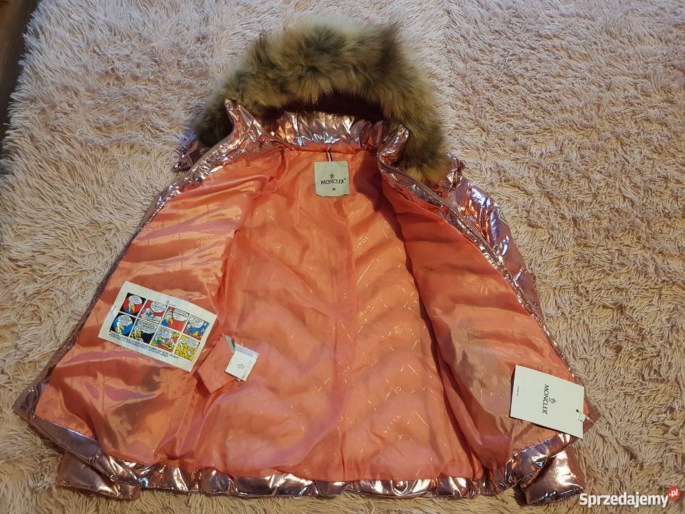 Kurtka Moncler różowa błyszcząca S M L Szczecin
