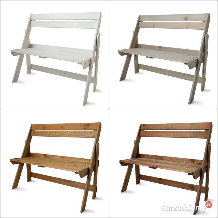 Ławka Ogrodowa Z Oparciem Drewniana Nowoczesna Ławy i ławki Elbląg